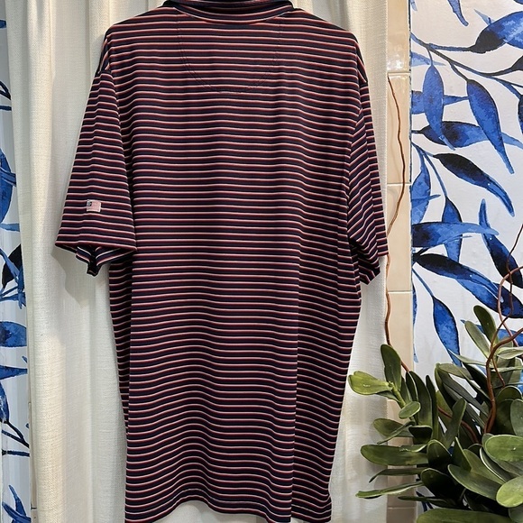 Men’s FG Tech Red White & Blue Striped Polyester & Spandex Golf Polo Size XL - Picture 7 of 9